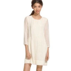 Madewell Cream Etude Swiss Dot Silk Dress